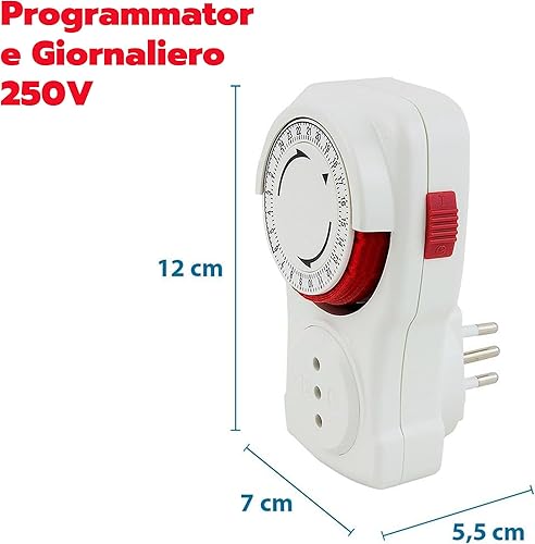 POLY POOL - PP1410 Steckdose mit Dämmerungssensor - Steckdosen-Timer mit 4 Intervallen und programmierbarer Sonnenuntergang-Sonnenaufgang-Funktion - Steckdose mit Timer für den Außenbereich - Cheap-Us