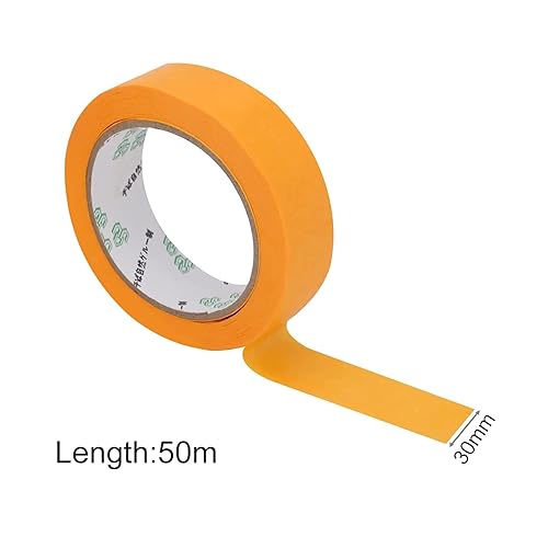 MorNon 10x Rollen Goldband Klebeband 30mm x 50m Entfernbar Kreppband Malerband Rückstandfrei für Automotive Dekoration Malerarbeiten ohne Lösungsmittel Malerkreppband Maler Schmal - Cheap-Us