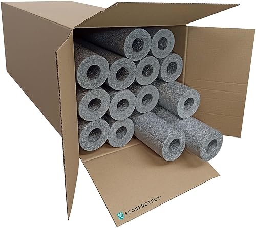 Scorprotect® voller Karton PE Rohrisolierung grau, angeschlitzt 24 Meter (Grau, 28 x 13 mm x 1 Meter) - Cheap-Us