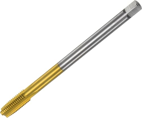 QUARKZMAN Metrisches Gewindebohrer M10 x 1.5 H2 130mm Extra lang, Titanbeschichtet, M35 Hochgeschwindigkeitsstahl, Gerade Nut, Schraubgewinde-Fräsmaschine - Cheap-Us