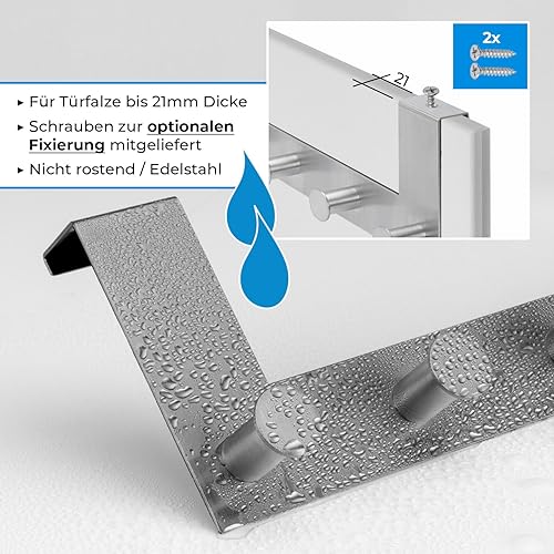 Stahlia Türhaken zum Einhängen Edelstahl schwarz Handtuchhalter 6 Haken Garderobenhaken Kleiderhaken RUND Türhaken Garderobenleiste Türgarderobe - Cheap-Us