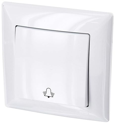 Unterputz Taster, Klingel-Symbol, Steckklemme, All-in-One, Serie G1 reinweiß - Cheap-Us