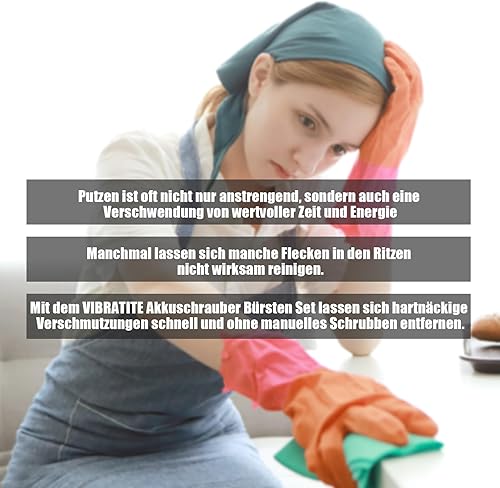 VIBRATITE Bürstenaufsatz Bohrmaschine Set, 20 Stück Bürstenaufsatz Akkuschrauber Bürste Reinigungsbürste Felgenbürste Scrubber Reinigung Kit, Power Scrubber für Bad, Felgen & Polster, Mehrfarbig - Cheap-Us