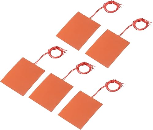 sourcing map Silikon-Heizmatte, 12V 25W Heizfolie Flexible Heizplatte 100mmx80mm Heizmatte für konstante Temperatur, Packung mit 5 Stück - Cheap-Us