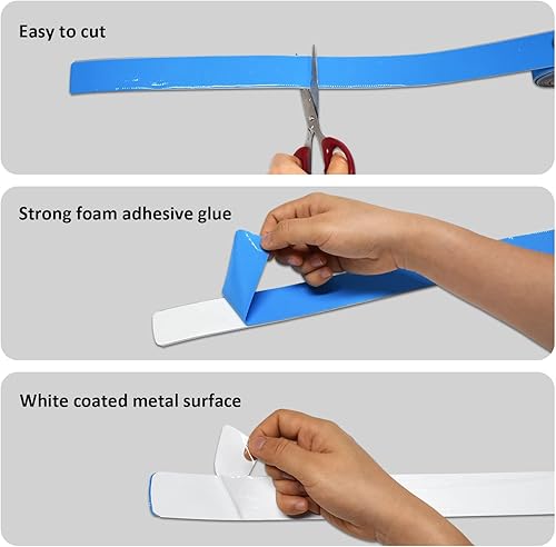 MVISUAL Metallstreifen für Magnete 3 Meter, Metallband Selbstklebend, Eisenhaltiges Band für Magnete, Metallischer Stahlstreifen Rolle - Cheap-Us