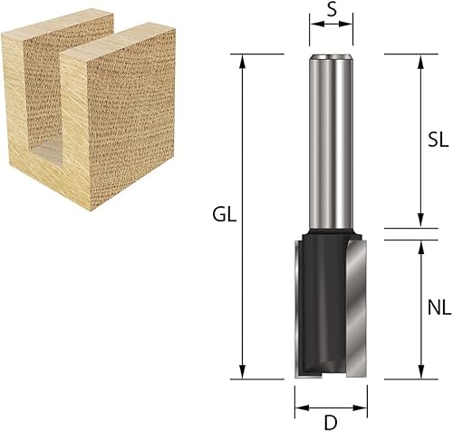 ENT 10528 Nutfräser HW, Schaft (S) 12 mm, Durchmesser (D) 12 mm, NL 50 mm, SL 40 mm, GL 94 mm - Cheap-Us