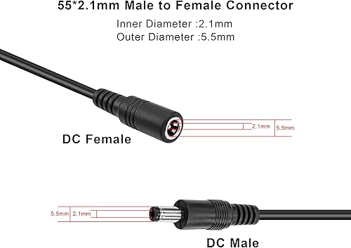 GINTOOYUN DC Power y Splitter Kabel 1 Stecker 3 weiblich DC 5,5 mm x 2,1 mm Splitterkabel Adapter für CCTV Überwachungskameras, Router, DVR und LED (1 bis 3 Wege) (1 bis 4 Wege) - Cheap-Us