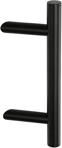 HISKA | Stoßgriff SG-230, 320 mm | Aluminium schwarz eloxiert oder Edelstahl | schräge Stützen 45°, Achsmaß variabel (Aluminium schwarz eloxiert, L320 / A190 mm) - Cheap-Us