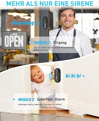SanJie Türalarm und Fensteralarm, 2er Set Türalarm mit Fernbedienung,4-Modi 120 dB Türalarm/Sicherheitstechnik Einbruchschutz mit Home Security Alarmanlage - Cheap-Us
