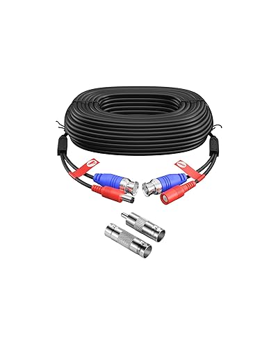 ZOSI 18,3 Meter Video Strom BNC Kabel Verlängerungskabel mit DC-Anschluss für DVR Videoüberwachung System, Mit BNC RCA Adapter - Cheap-Us