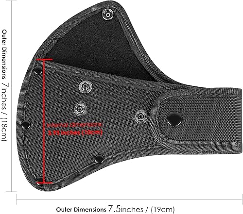 Linkidea Axe Messerscheide für 10,2 cm Axtkante, Doppelschnapp-Beil-Schutzhülle, Axt-Abdeckung, Schutzscheide für Arbeiten im Freien, Schwarz - Cheap-Us