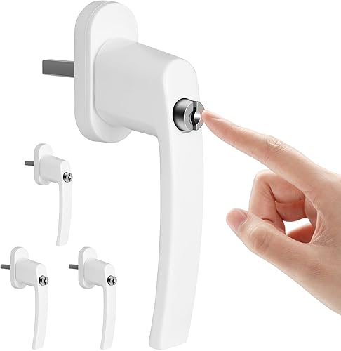 4 Fensterverriegelung mit Knopf, Fenstergriffe, Kindersicherung, Länge des Schafts 35 mm, mit 8 Schlüsseln, abschließbare Fenstergriffe, Kindersicherung Fenster fensterschloss Aluminium - Cheap-Us