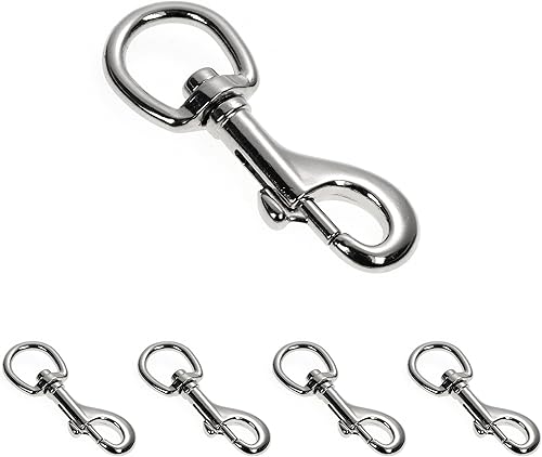 Ganzoo Karabiner-Haken mit Drehgelenk L: 68 mm, Bolzenkarabiner für Hunde-Leine, 4 Stück, Wirbelkarabiner, für Paracord 550 Hundehalsband, legierter Stahl, Schnapp-Karabiner Drehkopf, Farbe: Silber - Cheap-Us