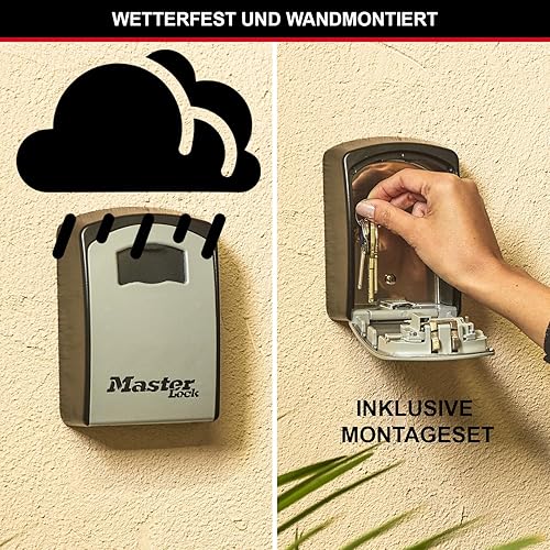 MASTER LOCK Schlüsseltresor [Weiß] [Medium] [Wandhalterung] - 5401EURD - Schlüsselsafe - Cheap-Us