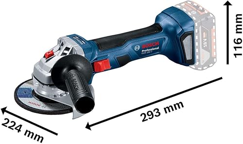 Bosch Professional 18V System Akku Winkelschleifer GWS 18V-7 (inkl. Zusatzhandgriff, Aufnahmeflansch, Schutzhaube, Spannmutter, Zweilochschlüssel, ohne Akku/ Ladegerät) - Cheap-Us