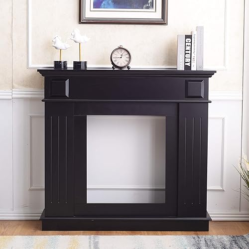 Rebecca Mobili Rahmen Dekoration Kamin Holz Weiß Zeitgenössisch Esszimmer - 98 x 93 x 23 (HxLxB) - Art. RE4663 - Cheap-Us