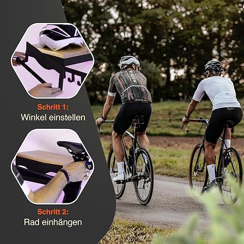 Spacecomb Fahrrad Wandhalterung [verstellbar] Holz Fahrradhalter Halterung Wand Aufhängung Fahrradhalterung Rennrad Zubehör Gravelbike Fahrradaufhängung Wandhalter - Cheap-Us