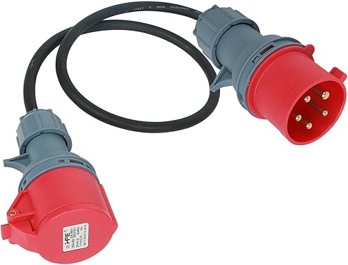 CEE 32A (Stecker) - CEE 16A (Buchse) Adapter, CEE Bausatz Adapter 32A/400V Stecker auf CEE 16A/400V Kupplung 5-polig 5x2,5mm - Cheap-Us