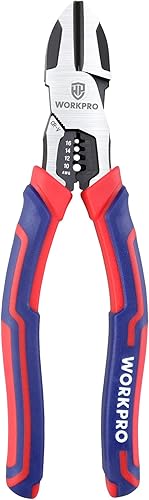 WORKPRO Seitenschneider Abisolierzange 2-in-1 Multifunktionale Zange Drahtschneider 200mm zum Abisolieren Kabelschneiden für harte, weiche Drähte - Cheap-Us