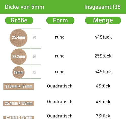Selbstklebende Filzgleiter Für Stühle, Stuhl Filzgleiter (172 Stück: quadratische und Rund, Größen: 19mm und 25mm, Schwarz) Profi Möbelgleiter Filz Mit Klebkraft - Schützen Sie Ihre Holzfußböden - Cheap-Us