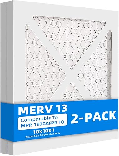 Chenzhit Ofen-Luftfilter, MPR 1900 & FPR 10, MERV 13 Plissee-Luftfilter, 2 Stück (tatsächliche Größe: 24,8 x 24,8 x 1,9 cm) - Cheap-Us