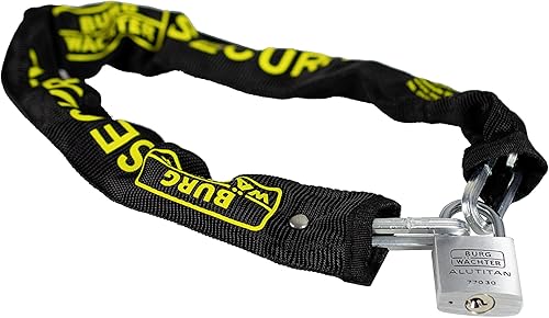 Burg-Wächter 2650 Vierkantkette, Kette für Fahrrad, Motorrad, E-Scooter, Gartenmöbel, mit Vorhangschloss, SKM 5/60/30, Länge: 60 cm, Schwarz - Cheap-Us