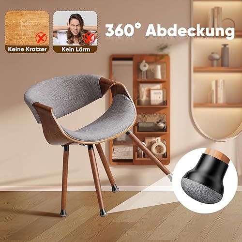 NIBSHOOM Stuhlbeinkappen Rund 32 Stücke, Gummi Schutzkappen für Stuhlbeine Durchmesser von 19-24mm, Verschleißfest Stuhlbeinschoner & Filzgleiter, Geräusche und Boden Kratzer Beseitigen - Cheap-Us