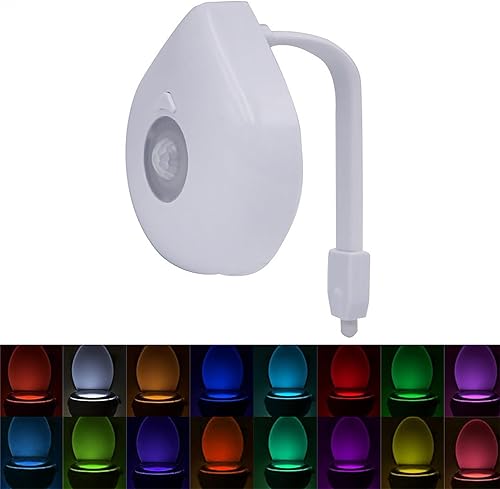 AQSQWQ Toilette Licht WC-Nachtlicht, Toilettenschüssel Nachtlicht, 8 Farben WC Licht mit Bewegungsmelder zumToilettenbeleuchtung, für Kinder Badezimmer Hause - Cheap-Us