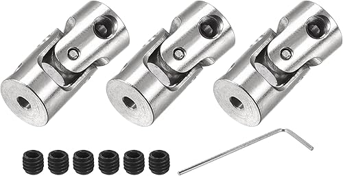 sourcing map 3 Stück Drehbare Kreuzgelenk Wellenkupplung 2mm bis 2mm Innendurchm. L18 x D8 mit Schrauben und Schraubenschlüssel für RC Modell - Cheap-Us