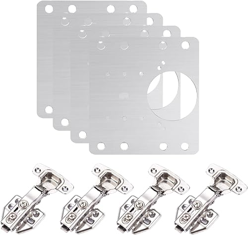 Eruceky 4 Stück Scharnier Reparaturset, Scharnierreparaturset, Scharnier Reparaturset Edelstahl, Geeignet für Schranktüren, Kleiderschranktüren und Andere Möbel - Cheap-Us