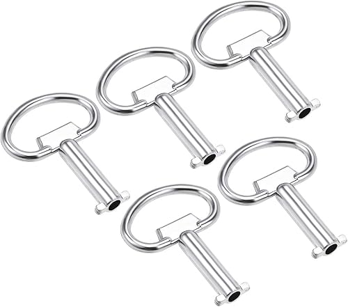 sourcing map Schaltschrankschlüssel Zinklegierung Wasserzählerkasten Sicherheitsschlüssel Schlitz, 5St - Cheap-Us