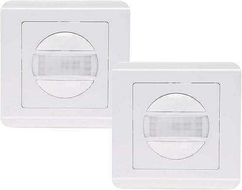 Bewegungsmelder 160° Unterputz Einbaubewegungsmelder 9m Reichweite 2-Draht Ersatz für Lichtschalter Einbaubewegungsmelder 2 Stück Weiß - Cheap-Us