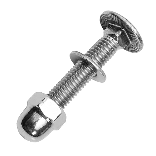 Schlossschrauben M10x90/90 mm mit Hutmuttern & Unterlegscheiben M10 aus Edelstahl A2 (5 Stück) | Flachrundschrauben - Kappenmuttern hohe Form - Beilagscheiben von MESAROS® - Cheap-Us