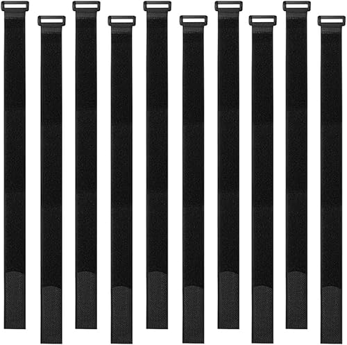 Aiqeer 30 Stück 40 cm Schwarz Klett Kabelbinder Set, Multifunktional Klettbänder, Wiederverwendbare Klettband, kabelklett klettbinder - Cheap-Us