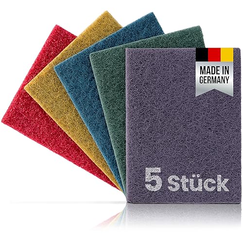 PICTORIS Schleifvlies 5er Set I Made in Germany I Langlebige Handpads 155 x 210mm in 5 praktischen Körnungen 100-900 I Schleifvlies Metall Schleifflies Schleifvlies Holz - Cheap-Us