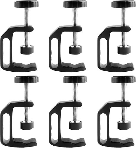 6 Stück Kleine C-Typ-Klemme, Universelle C Klemme, Tischklemme Schraubzwingen, Metallklemmen aus Aluminiumlegierung, Mini Schraubzwinge, Verwendet zur Befestigung auf Dem Schreibtisch Oder Stativ - Cheap-Us