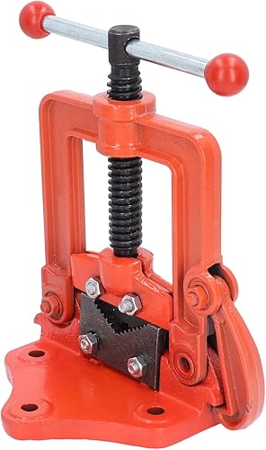 Geschmiedeter Rohrschraubstock, Robuster Bügelschraubstock mit Scharnierklemme, Gewindeschneider aus Gusseisen, Passend für Rohre von 0,8–2,4 Zoll (20–60 mm), für Klempner, - Cheap-Us