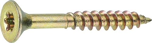 Connex Universalschrauben 5,0 x 80 mm - 140 Stück im Set - Senkkopf - TX-Antrieb - Teilgewinde - Gelb verzinkt / Schrauben-Set / Schrauben-Eimer / B30196 - Cheap-Us