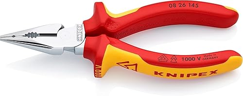 KNIPEX Spitz-Kombizange isoliert mit Mehrkomponenten-Hüllen, VDE-geprüft verchromt 145 mm 08 26 145 - Cheap-Us
