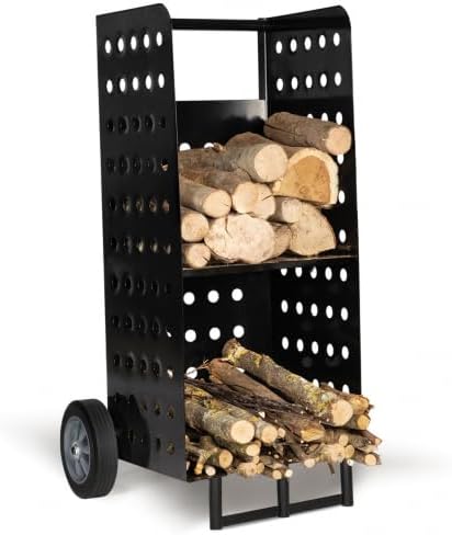 IDMarket - Kaminholzständer, Stahl, schwarz, 40 x 40 x 100,5 cm - Cheap-Us