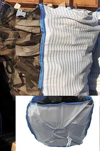 5 Stück Professioneller BigBag für Brennholz Kaminholz Holzbag Woodbag Brennholzsack Netz Big Bag 100 * 100 * 120cm mit Sternboden (ohne Holz) - Cheap-Us