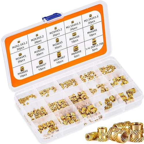 300 Stück Gewindeeinsatz M2 M2.5 M3 M4 M5 M6 Einpressmuttern Messing Gewindebuchsen Innengewinde Rändelmuttern mit Sortierbox für Kunststoffteilen in Durch Erwärmung oder Ultraschall in 3D Drucker - Cheap-Us
