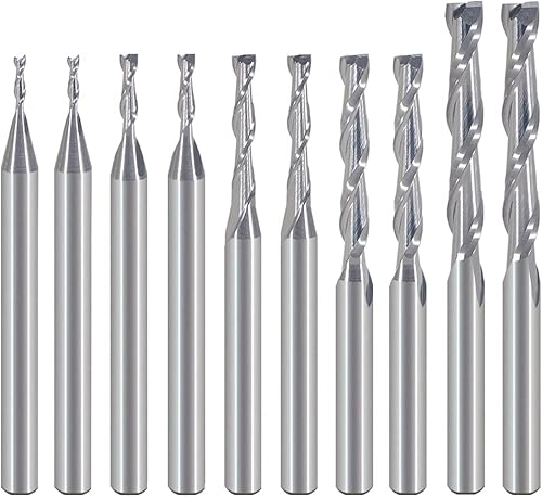 EU_HOZLY 1 mm 1,5 mm 2,0 mm 2,5 mm 3,175 mm Hartmetall 2-Flöten-Spiralfräser CNC-Gravurfräser - Cheap-Us