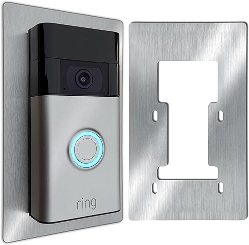 Baron Design | Edelstahl Blende | Zubehör für Ring Videotürklingel/Video Doorbell | Akku 2. Gen 3 Plus 4 Pro Battery | Halterung, Schild, Befestigung, Platte für Klingel - Cheap-Us