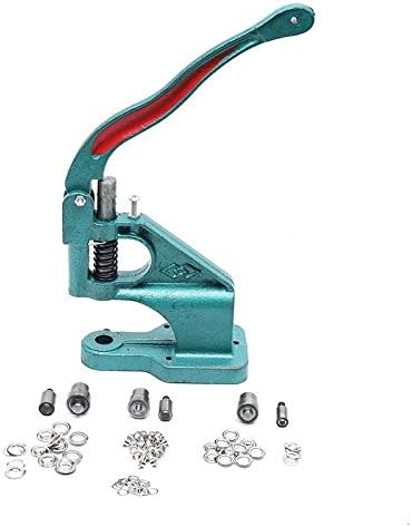 KATSU Ösenpresse, Handpresse Ösenmaschine Ösenstanze Nietenpresse Druckknopfpresse Ösenzangen mit 3 Matrizen (6mm/10mm/12mm) und 1500 Stück silberne Ösen für Leder Handwerk Vorhänge - Cheap-Us