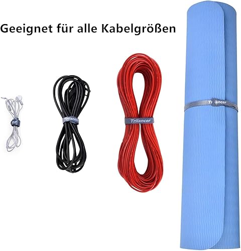Kabelbinder mit Klett, 20CM 50 Stück Trilancer Wiederverwendbare Klettkabelbinder Kabelklett (Bunt) - Cheap-Us