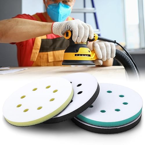 4 Stück Verbesserte Schaumstoff-Schleifpads Schleifpad 125mm Klett, 8-Loch Schleifteller Polierteller für Exzenterschleifer 5 Zoll Polierschwamm Interface Pad für Sander Ersatzkissen - Cheap-Us