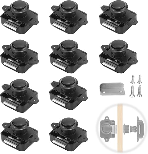Push Button Catch Door Lock: PRITOK 10 Stück Wohnmobil Schlösser, Großes Cabinet Lock Catch Schranktürschloss Möbelschloss für Wohnmobil Caravan Yacht Schrank Tür, Schwarz - Cheap-Us