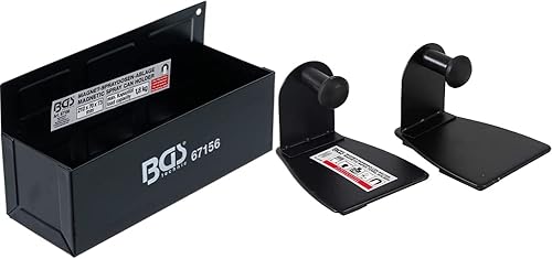 BGS 67156 | Magnet-Spraydosen-Ablage | 210 x 75 x 70 mm | 6 starke Magnete, Haltekraft ca. 1,8 kg + 67159 | Magnet-Papierrollen-Halter | 2-tlg. | schwarz | Küchenrollenhalter - Cheap-Us