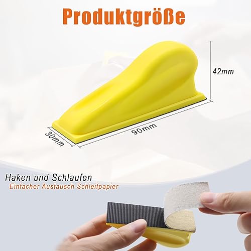 VIBRATITE 61 Stück Schleifpapier mit 90x30 mm Schleifklotz Set, Mini Schleifwerkzeuge 40/80/120/180/240/320 Sortierte Körnung Sandpepier Blatt für Schleifen und Polieren - Cheap-Us